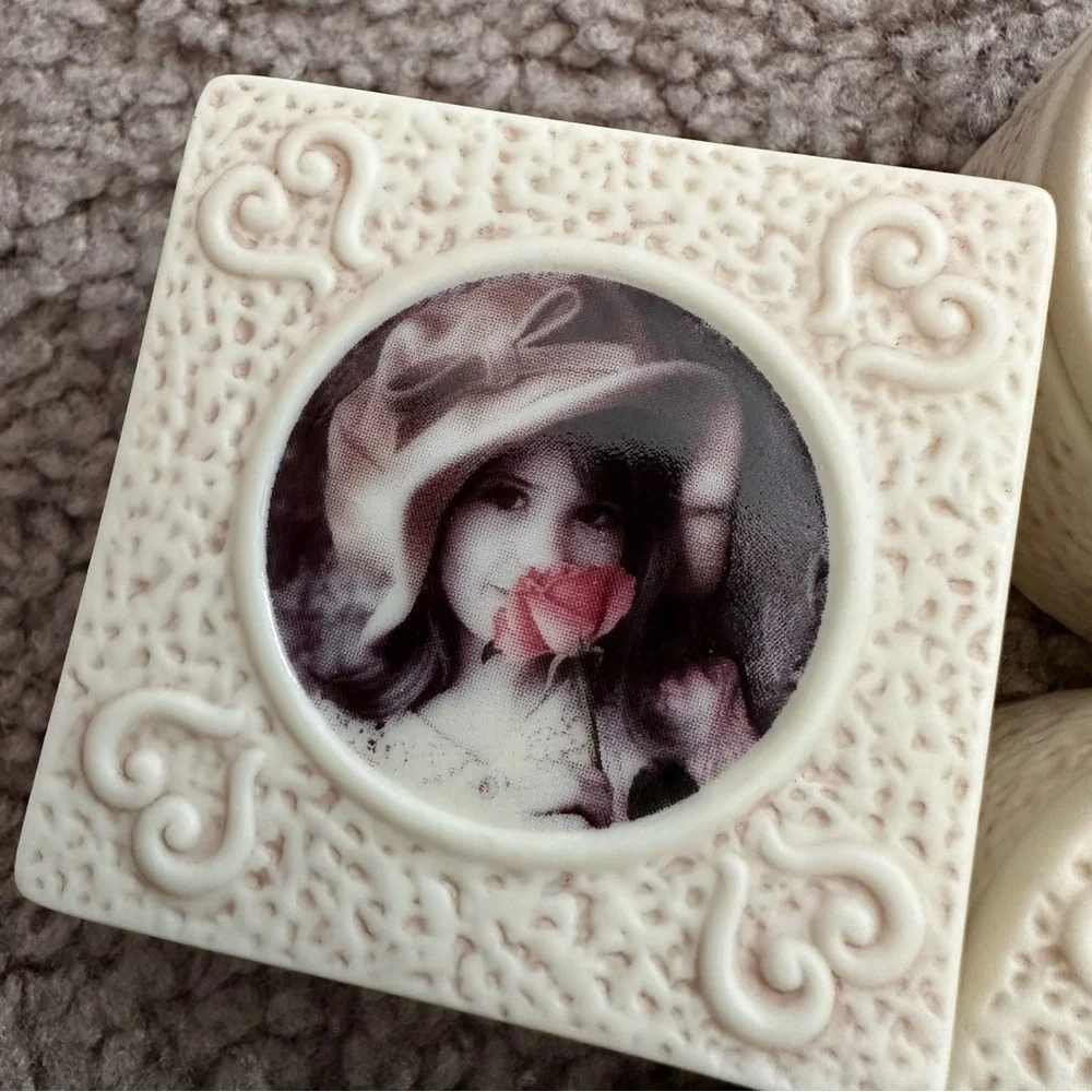 Enesco Kim Anderson's Pretty As A Picture Jewelry Box Vintage Set of 3